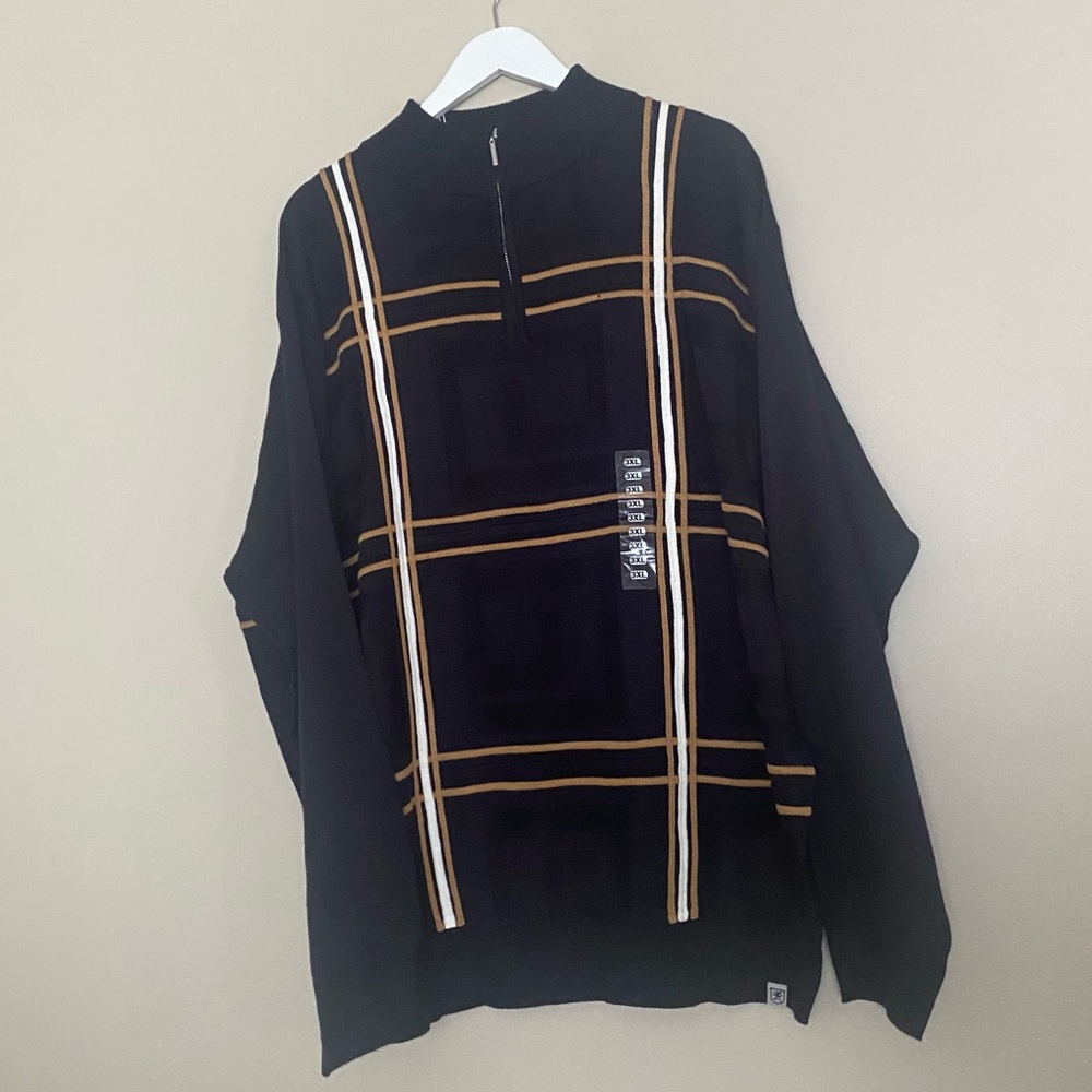 Stacy Adams Quarter Zip Pullover Sweater in Navy